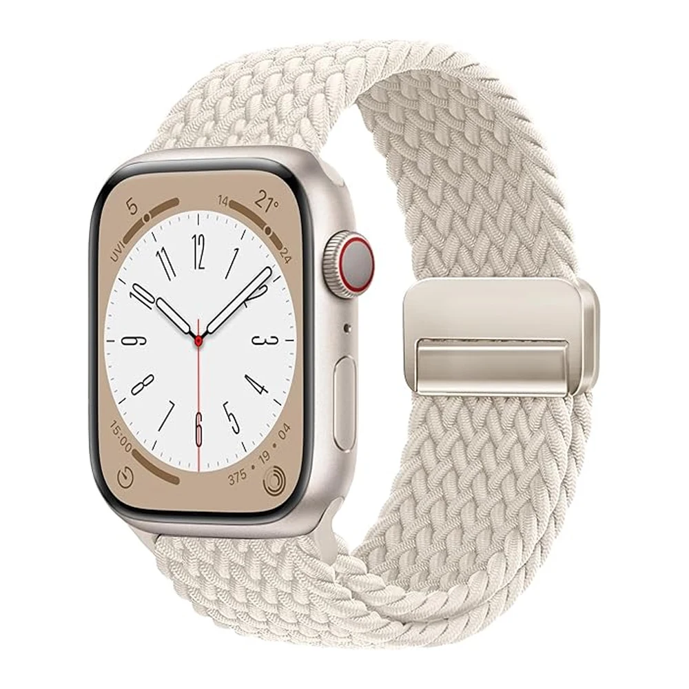 Braided Strap For Apple Watch Band 46mm 42mm 44mm 45mm 49mm 40 41mm Nylon magnetic correa Bracelet Series 10 9 8 7 6 5 SE Ultra
