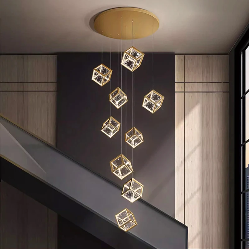 

Modern home decoration crystal chandelier, stair Pendant lamp, living room Pendant lights, interior lighting