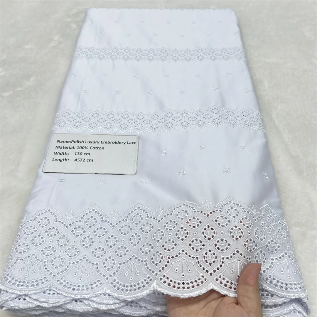 

Африканское кружево из 100% хлопка для мужчин и женщин, полированная африканская ткань вуаль, высокое качество, 5 ярдов, нигерийская, дубайская, парная, швейцарская ткань для пошива.