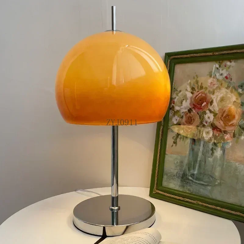 *Danish Designer Bauhaus Table Lamp Mushroom Glass Desk Light