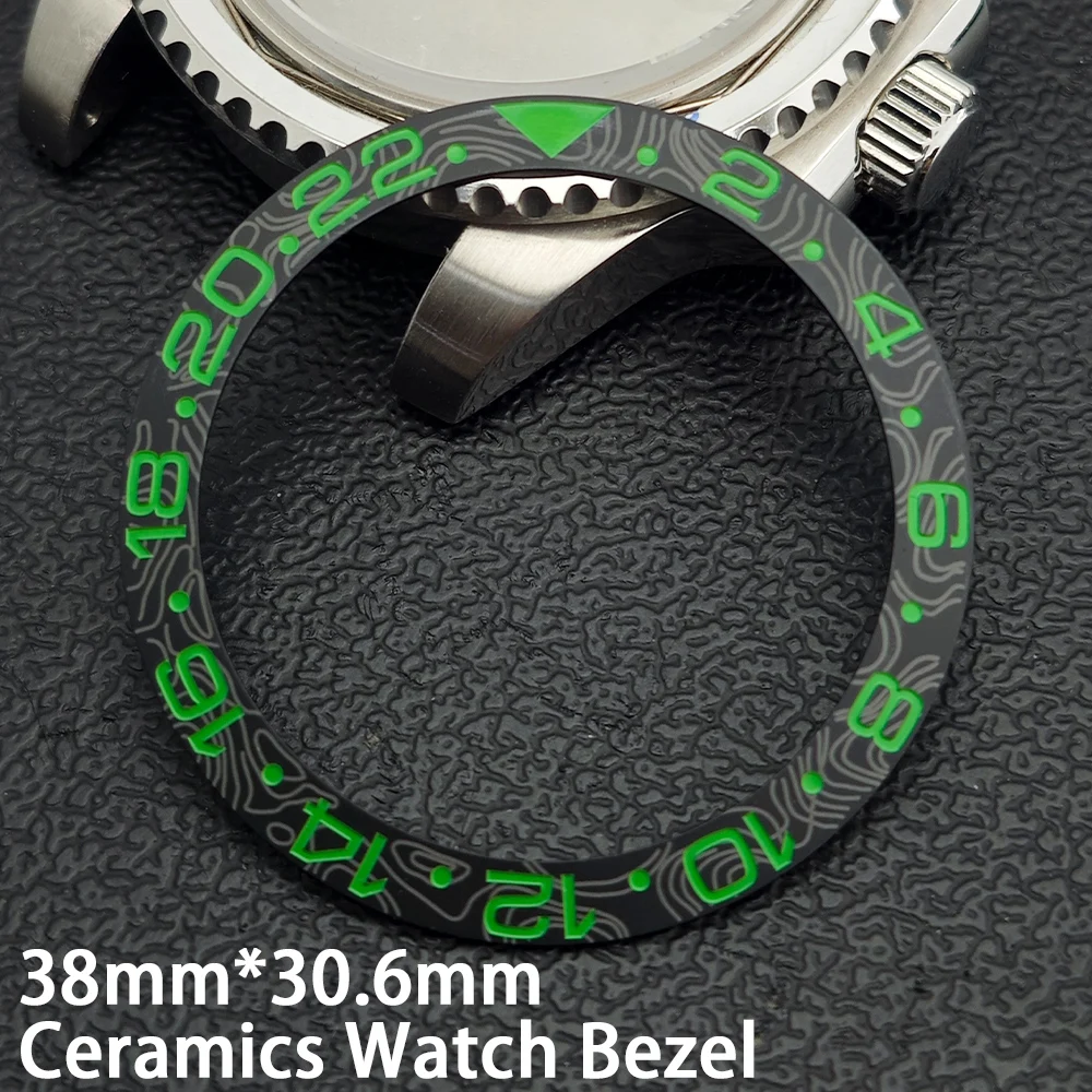 38mm*30.6mm Schräger Keramik-Uhrenlünette Uhrengehäuse Ersatz-Zubehör Taucher GMT Imitations-Kohlefaser-Textur Ring Uhren Herren – Detail 12