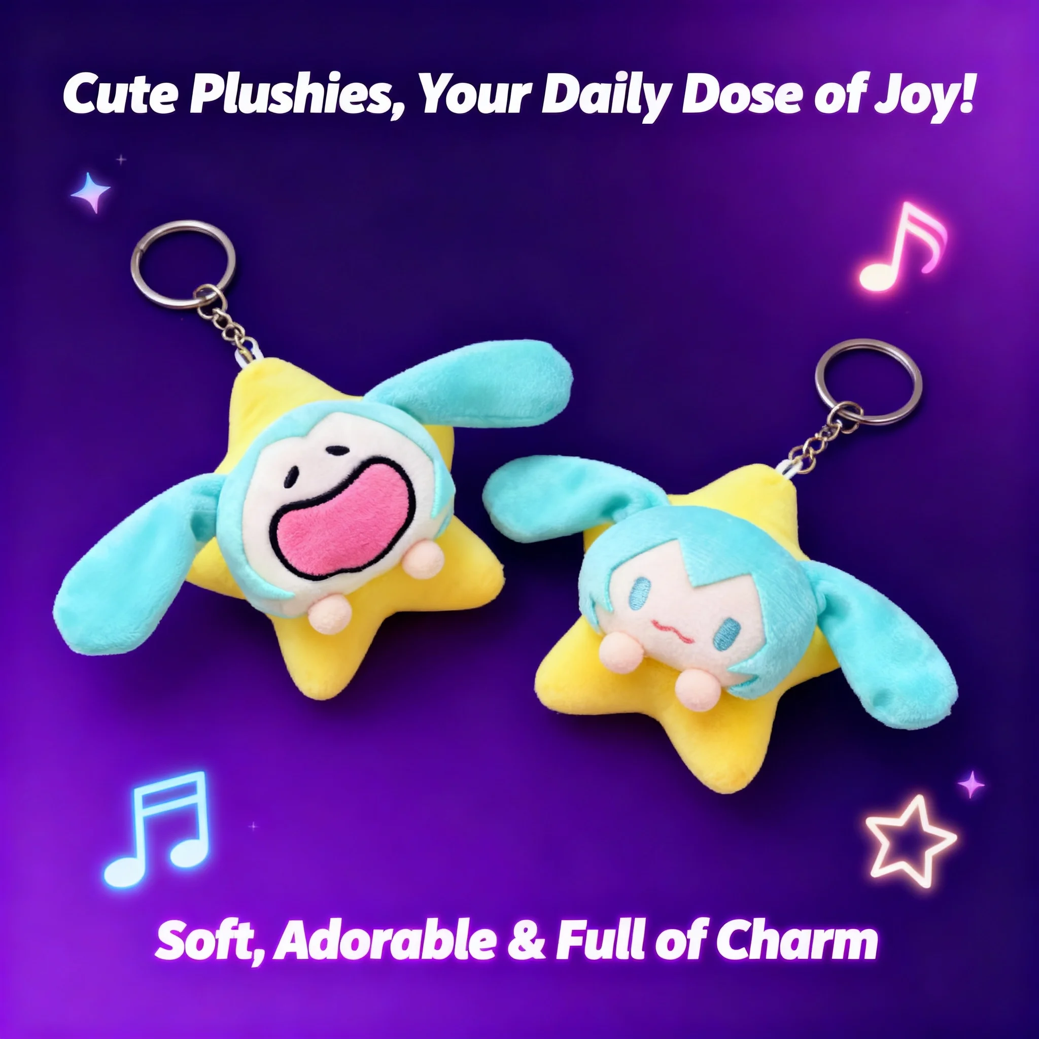

Miku Hatsune Plush Doll Keychain Cute Star Hatsune Doll Bag Charm Anime Vocaloid Cosplay Hanging Ornament Kawaii Stuffed Toy