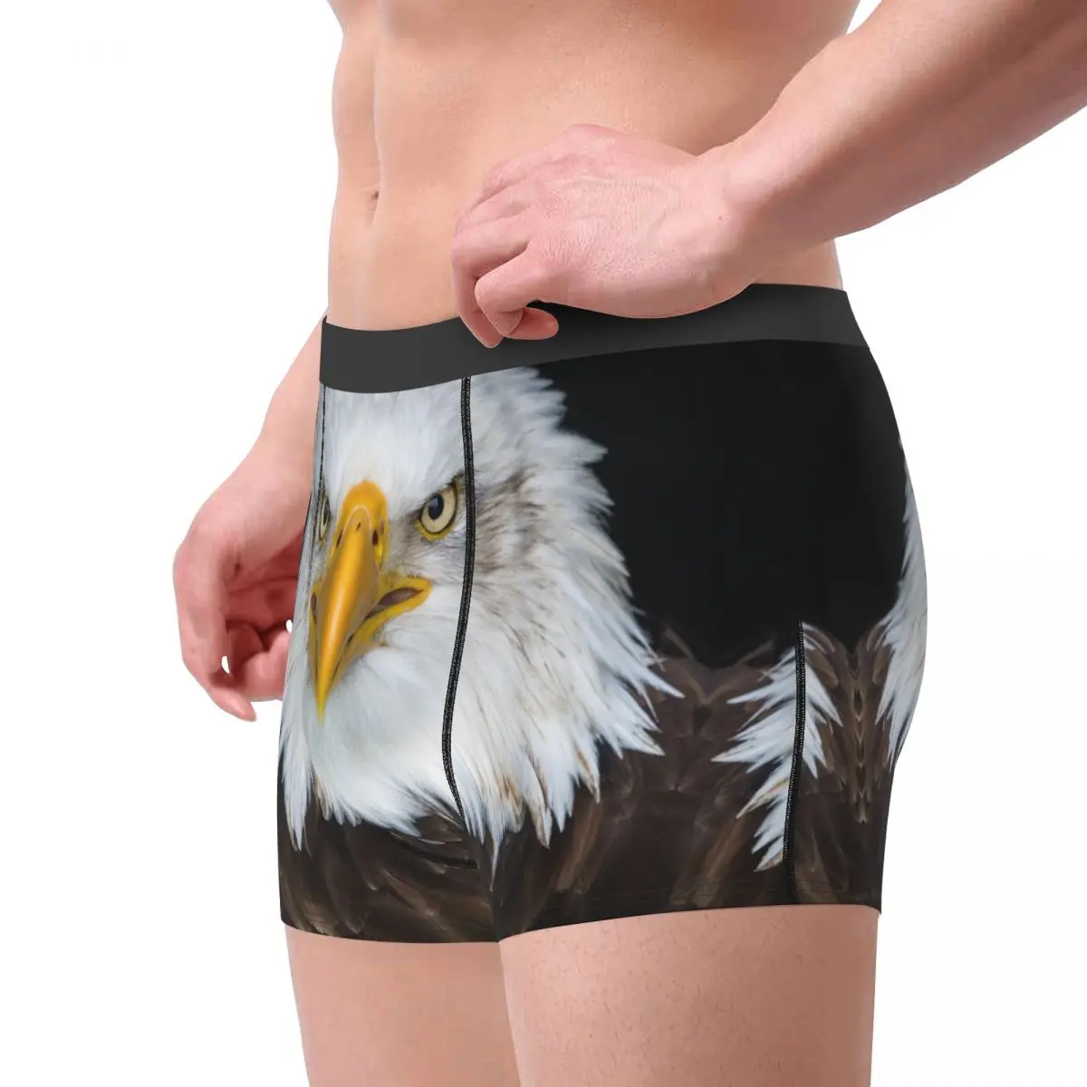 Eagle-Calzoncillos transpirables para hombre, ropa interior con estampado, Bóxer