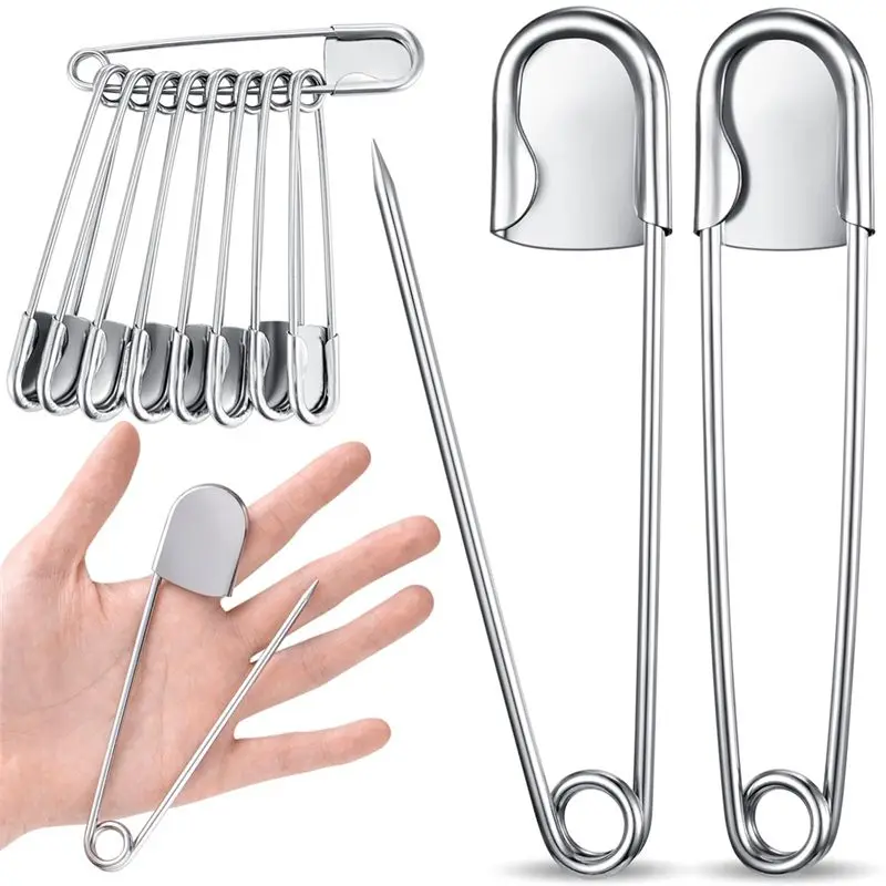 

Top Sale 20 Pcs 5 Inch Jumbo Stainless Steel Safety Pins Large Heavy Duty Huge Strong Laundry Pins For Upholstery Sewing Quiltin