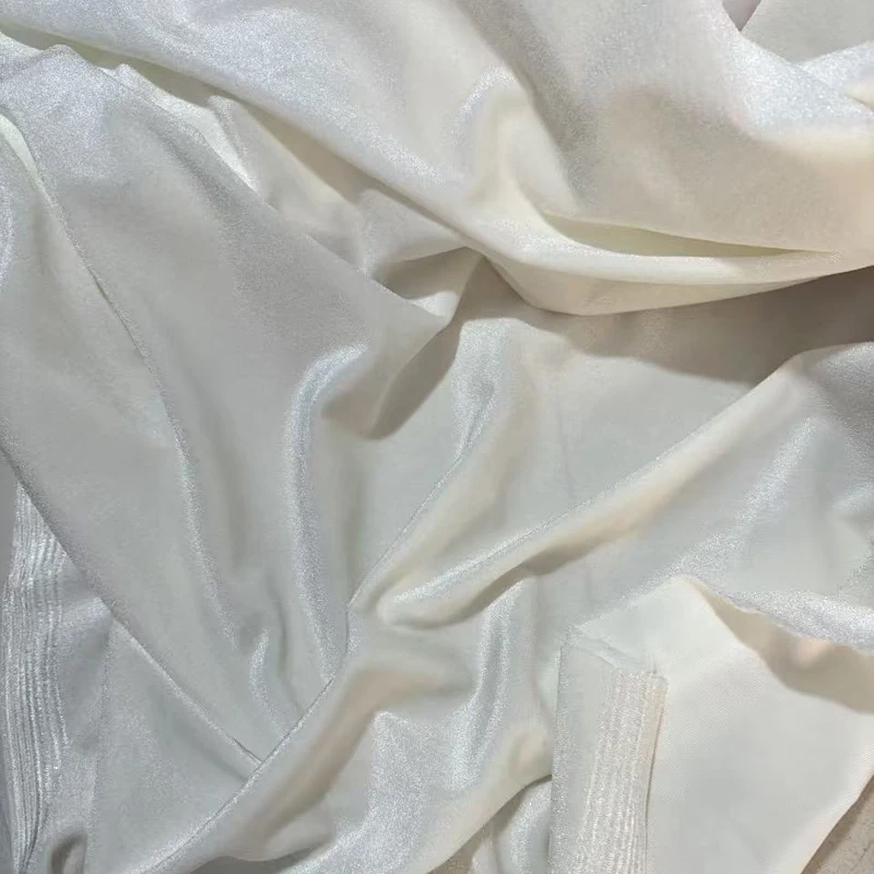 Tecido de veludo macio branco marfim de 175cm de largura para vestido formal cenários fotográficos decoração de festa de casamento cortinas material diy