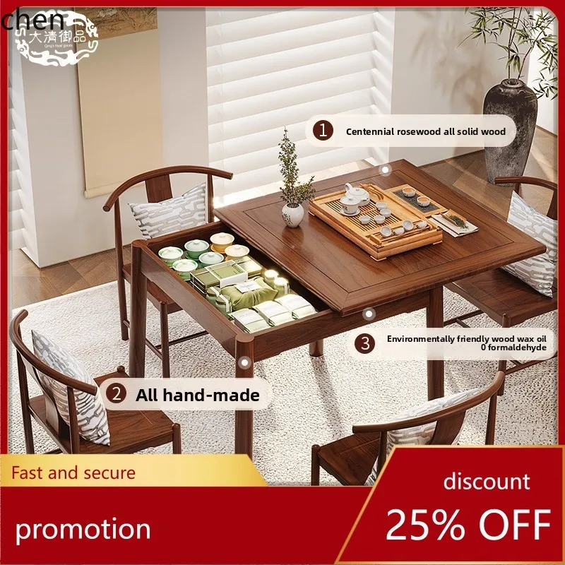 CZ Push-Pull Square Table Storage Dining Table Tea Table Multi-Combination Use Simple Modern Square Shape