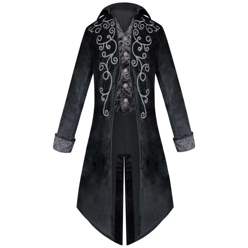 

Tuxedo, Medieval Retro Clothing Medium and Long Trench Coat, Punk Men's Coat, Drama, Stage, Performance, Cosplay Clothing