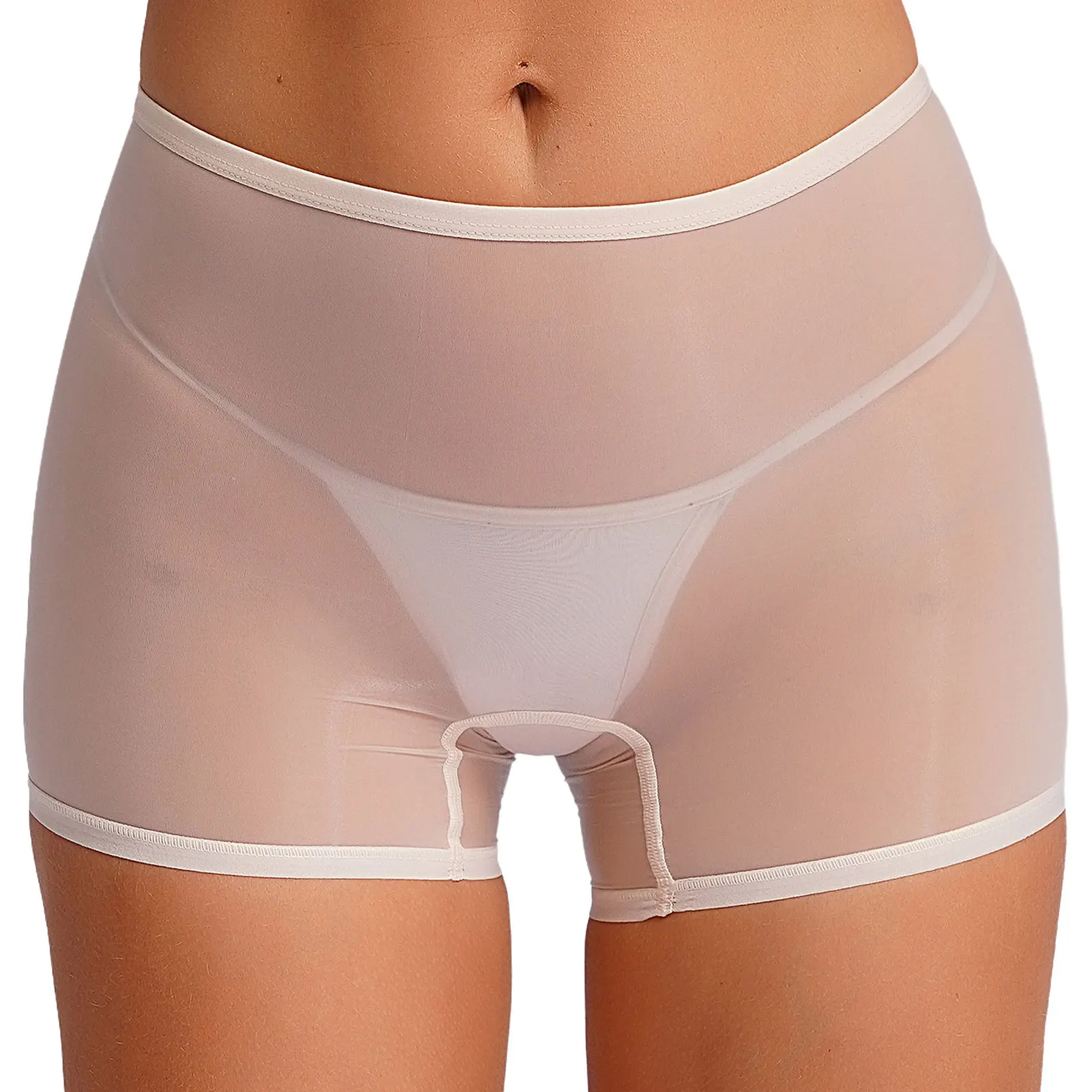 Women's Sexy Mini Shorts Sheer Underpants Boxer Shorts Transparent Leggings Tights Panties Slip Sport Fitness Underwear Stretch