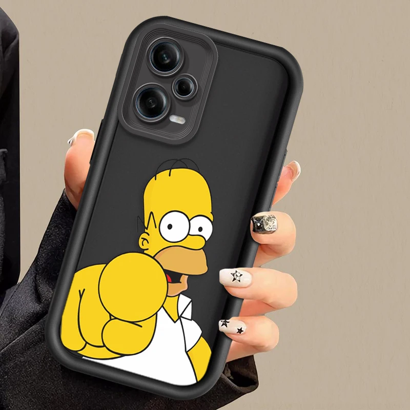 Disney Homer Simpson For Xiaomi Redmi Note 12 11 10 9 8 7 K50 40 30 20 12C 12 10A 9A 9C Pro 5G 4G Soft Eye Ladder Phone Case