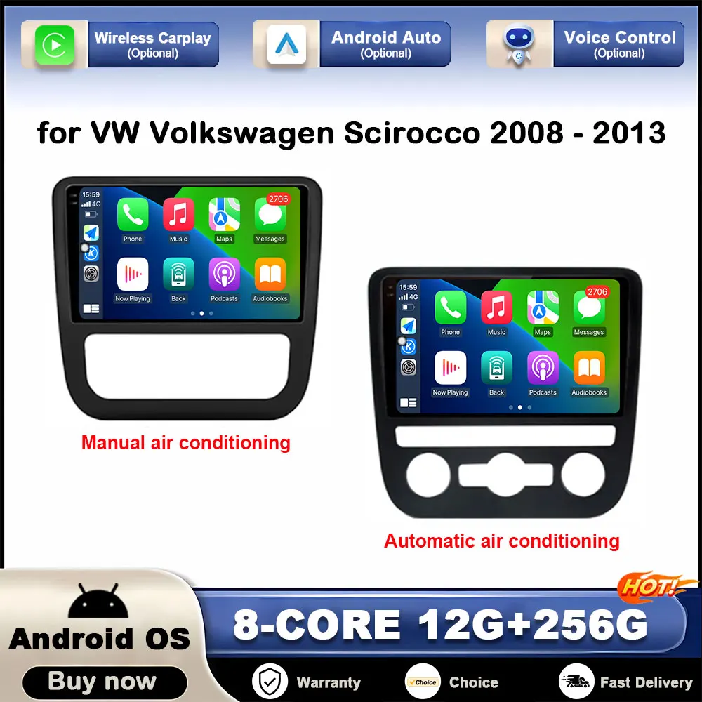 

GPS Navigation Android OS Car Multimedia Player for VW Volkswagen Scirocco 2008 - 2013 HD Touch Screen DSP Stereo Carplay 4G BT