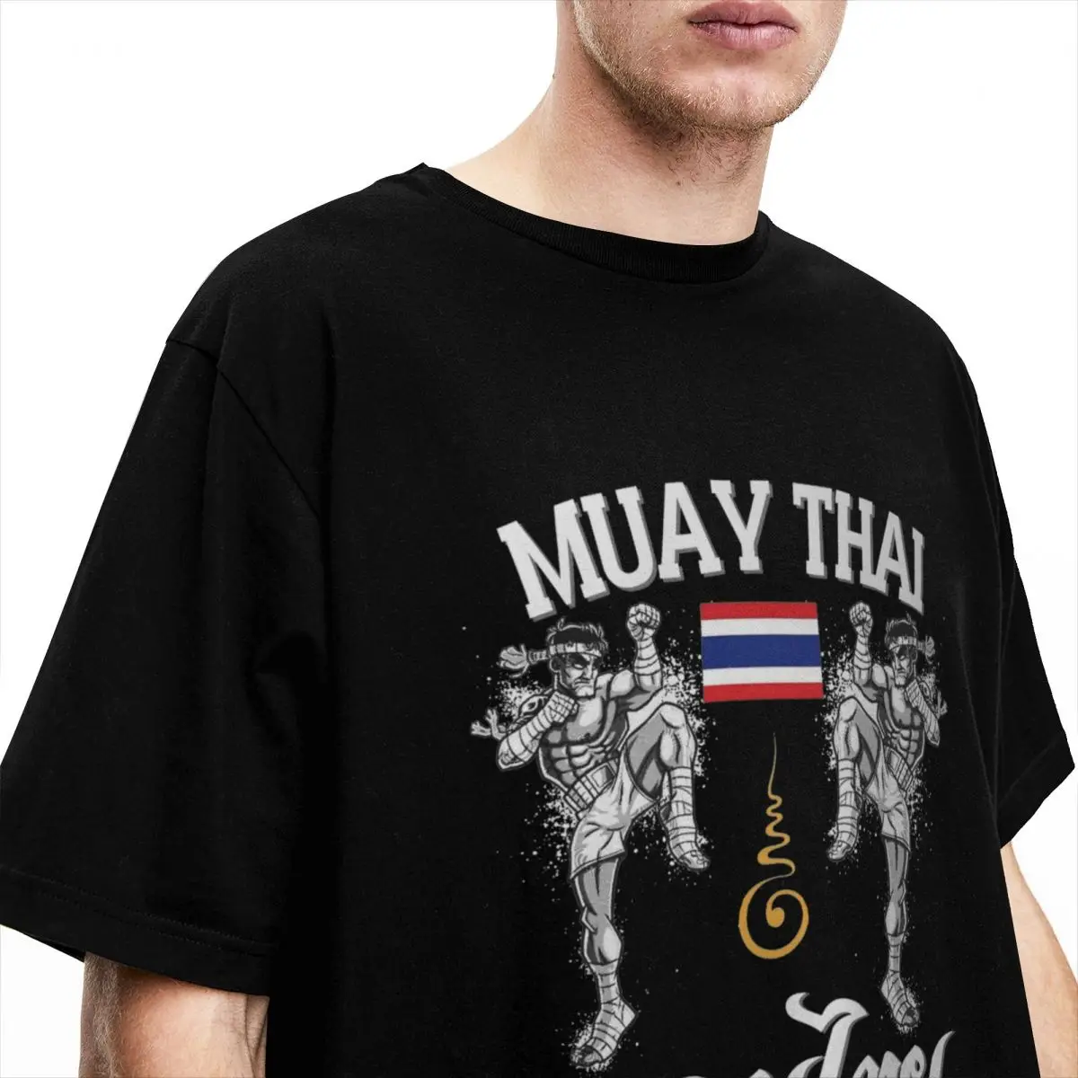 Muay Thai Sak Yant Merch T-Shirt for Men Women Thailand Vintage 100% Cotton Unique Tee Shirts