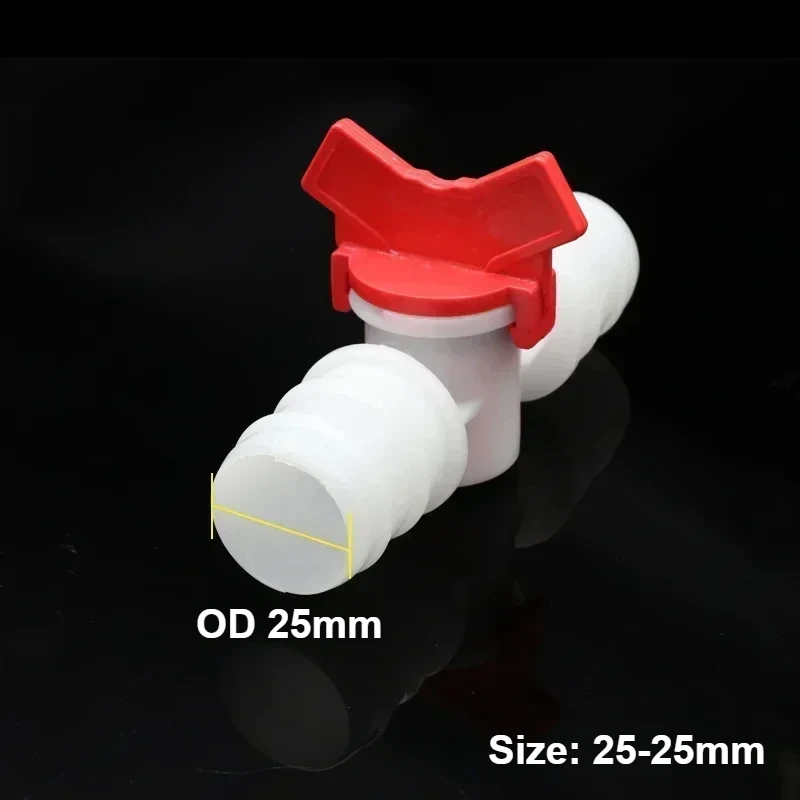 1pcs PVC Hose Barb Two Way Plastic Ball Valve Aquarium Garden Micro Irrigation Connector 4mm 6mm 8mm 10mm 12mm 16mm 20mm 25mm