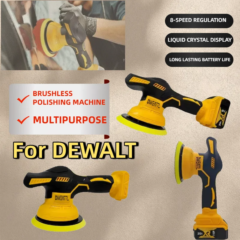 For Dewalt 8 Gears Digital Display Car Waxing Polishing Machine Power Tools Cordless Polisher Electric Polisher Auto
