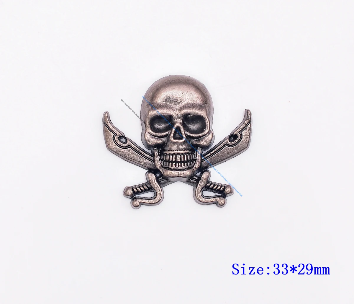 10X 33*29mm Quality Antique Silver Skull Pirate Crossed Sword Leathercraft Decorative Metal Stud Rivet Button Conchos