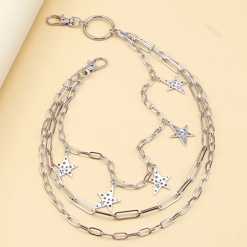 โซ่คาดเอวสไตล์พังก์ร็อคสุดเท่ - หลายชั้นสำหรับทั้งชายและหญิง