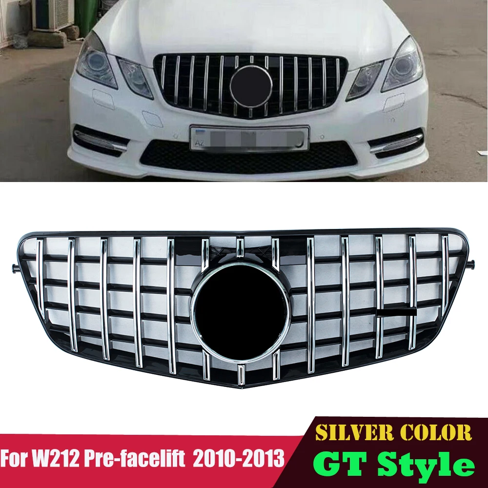 

GT AMG Style Front Bumper Grill FOR Mercedes Benz E Class W212 2010-2013 Silver Color