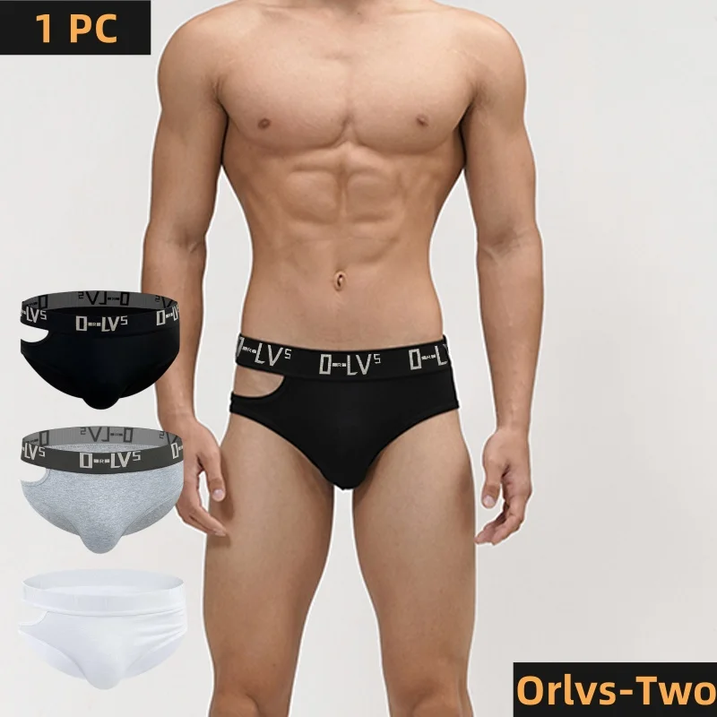 

ORLVS Brand Men's underwear Cotton Men Briefs Slip Underpants Soft Pants U Convex Pouch Sexy Male Panties Gay Men