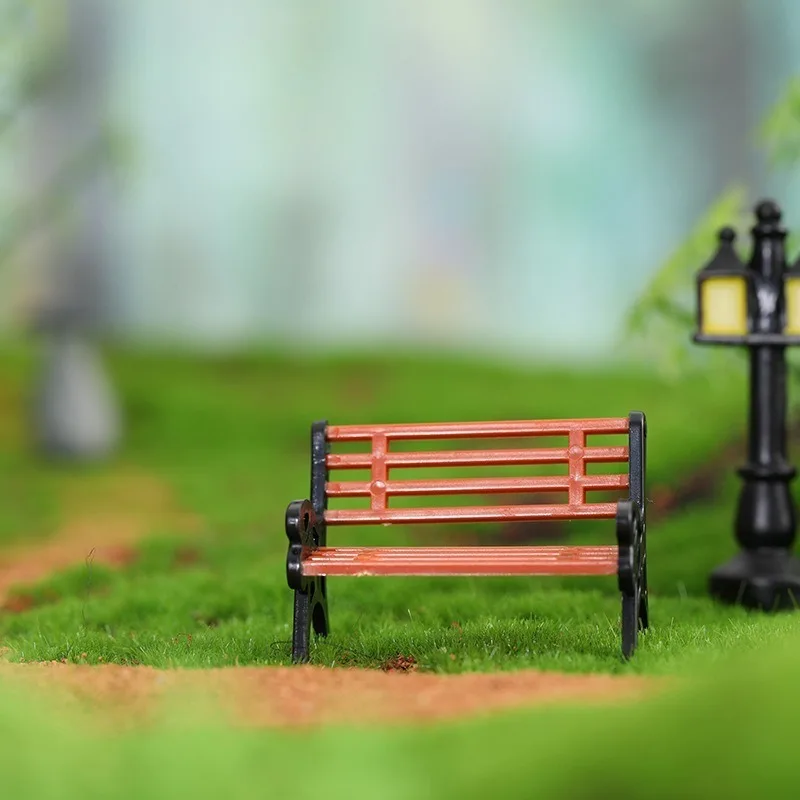 1 pz panca in miniatura sgabelli micro paesaggi sedia in resina artigianato piante grasse bonsai casa delle bambole sedia da parco figurine decorazioni per la casa