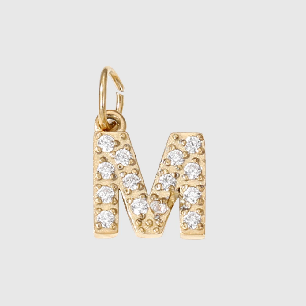 Stainless Steel Initial Letter Charms for DIY Jewelry Making
