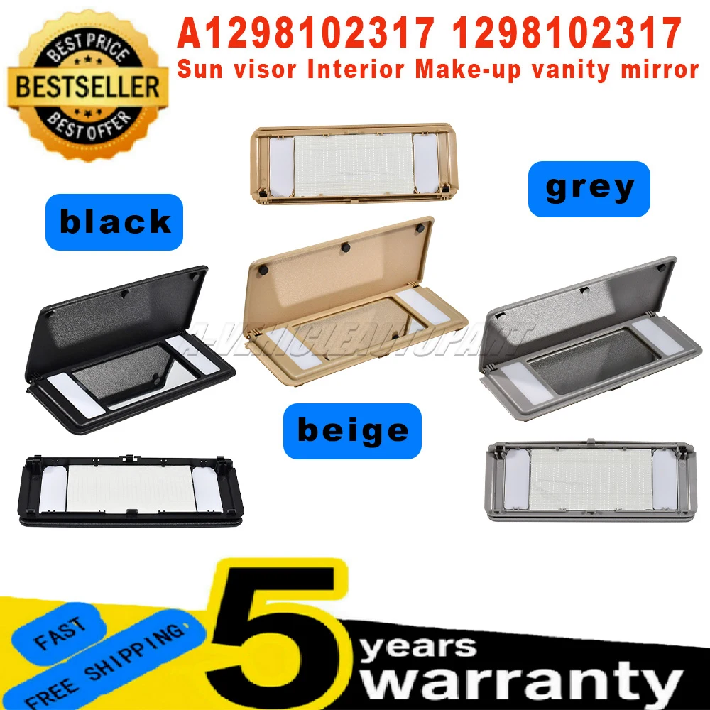 A1298102317 1298102317 for Mercedes-Benz A124 W124 SL (R129) New Convertible Sun Visor Interior Make-up Mirror Car Accessories
