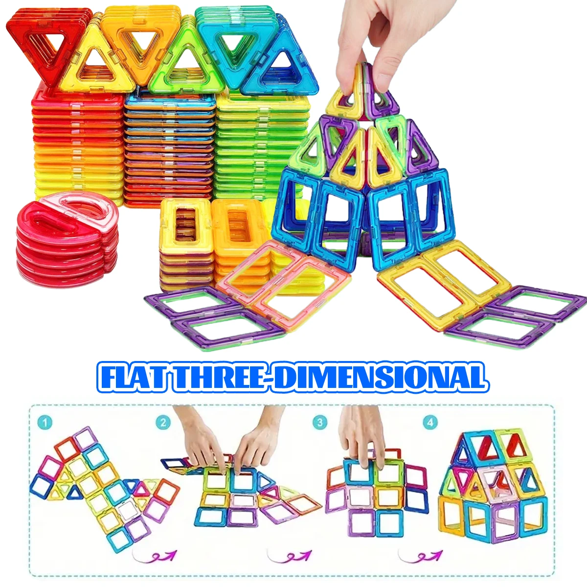 중간 크기 자기 빌딩 블록, DIY 자석 장난감 세트, 어린이 디자이너 건설, 어린이를위한 선물, 생일 할로윈 선물 장난감