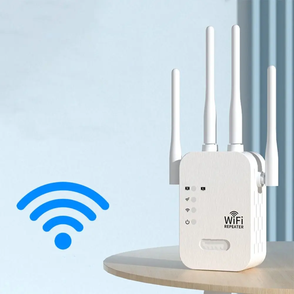 Anti-interference 4 Antennas WiFi Repeater High Speed Stable WiFi Extender Heat Dissipation Dual Band WiFi Booster Office