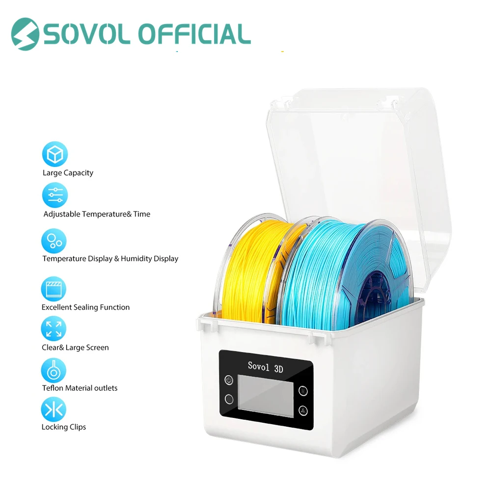 Sovol SH01 2KG Filament Dehydrator Dryer Box for 1.75mm 2.85mm PLA PETG TPU ABS Filament Dry Spool Holder