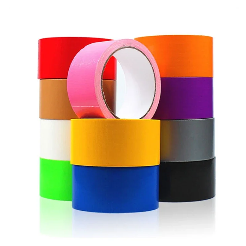 Waterproof Duct Gaffer Cloth Backing Tape 60mm Strong Adhesion No Residue Bright Color Adhesive for Studio Floordrop Fixing