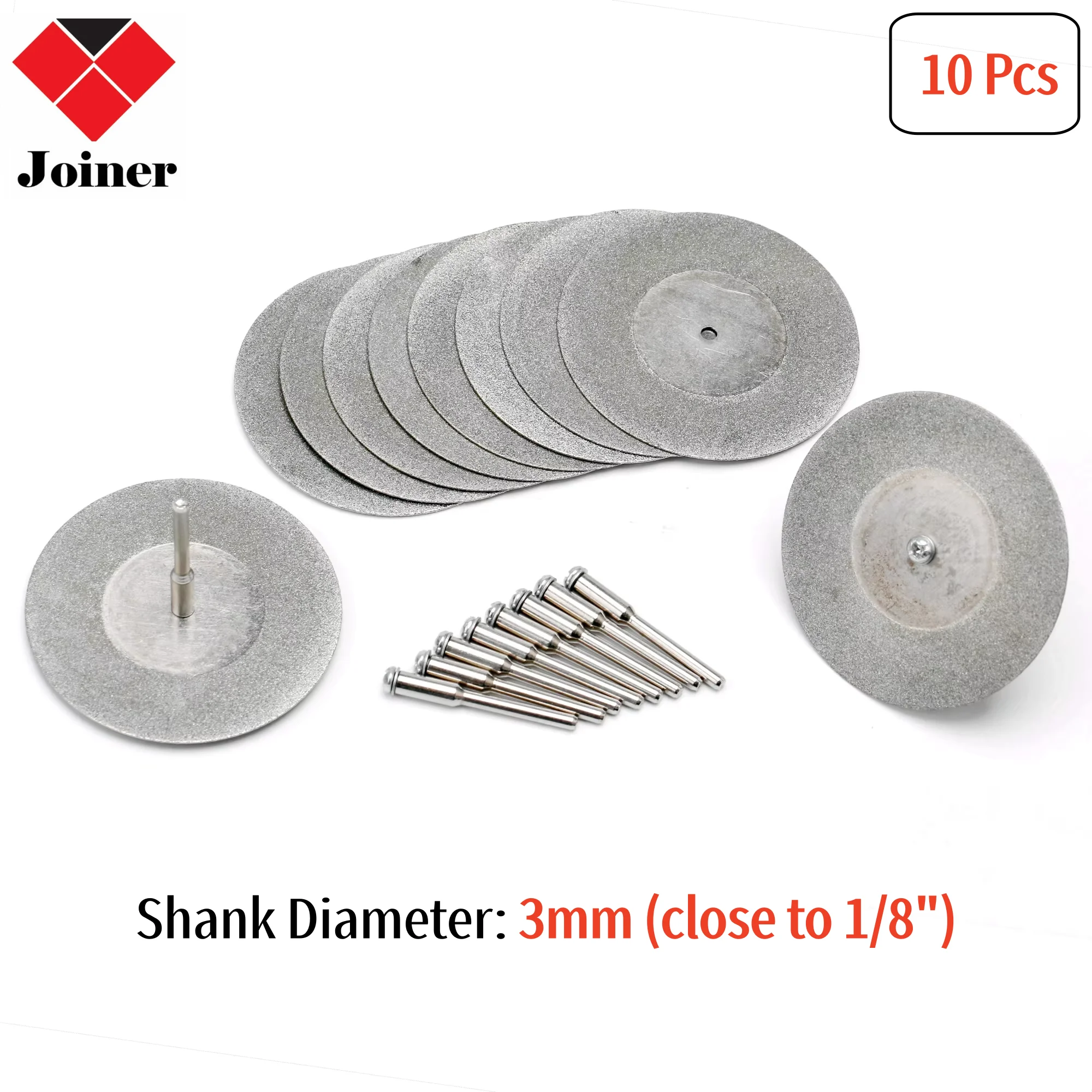 10Pcs 16-60 mm Diamond Cutting Disc Abrasive Wheels Rotary Blades Saw Grinding Cut Off Wheel with Shank 1/8