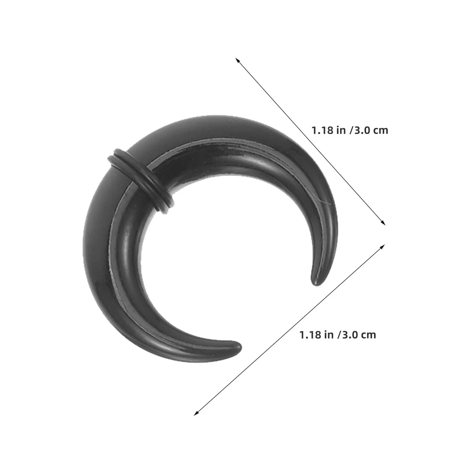 16Pcs Acrylic Septum Pincher Tapers Black C Shape Nose Ring Stretcher Expander for Ear and Nose Piercing Cartilage 1.6 2 3 4 5 6