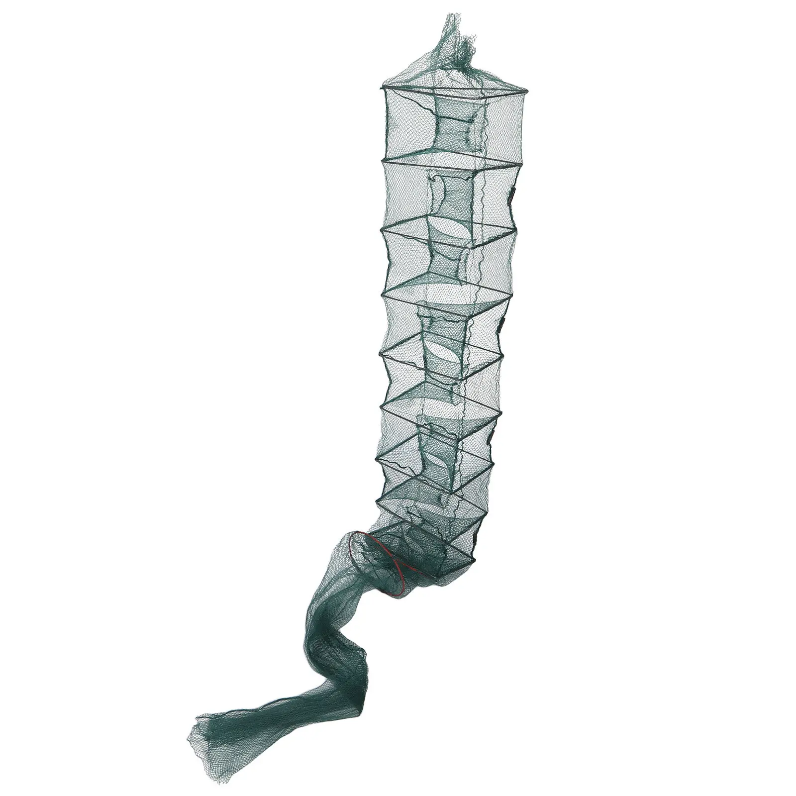 ナイロン釣り籠バスケット折りたたみ式ザリガニトラップ多層折りたたみ式釣り餌メッシュポータブル魚飼育ネット24m-11