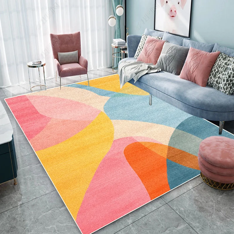 

Light Luxury Geometric Rugs for Bedroom Home Decor Fluffy Soft Plush Floor Mat Living Room Decoration Carpet Non-slip Lounge Rug