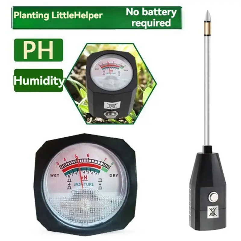 Y51A-2-In-1 Soil PH And Moisture Meter Metal Sensor For Garden, Lawn, Farm - Essential Tool For Outdoor Gardening A