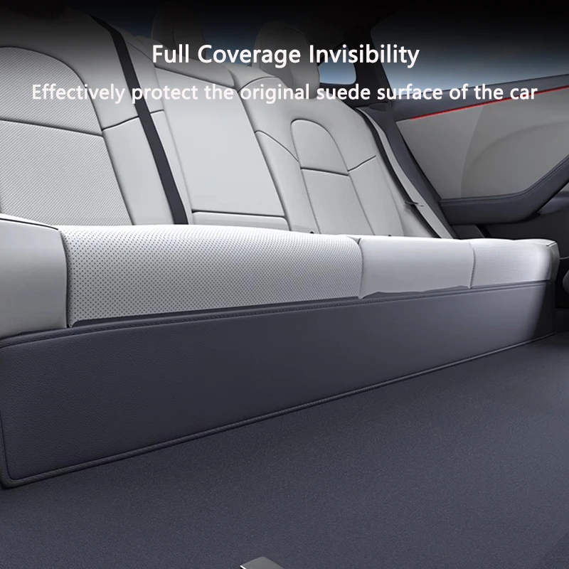 For Tesla Model Y Juniper / Launch Rear Seat Lower Protective Mat PU Leather Under Seat Anti-kick Pad Car Interior Accessories