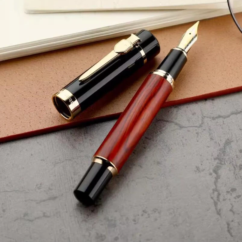 

Jinhao 650, деревянная авторучка, длинное лезвие ножа, EF/F наконечник, большой гладкий конвертер для письма, многоразовый конвертер, подарочная ручка для студентов