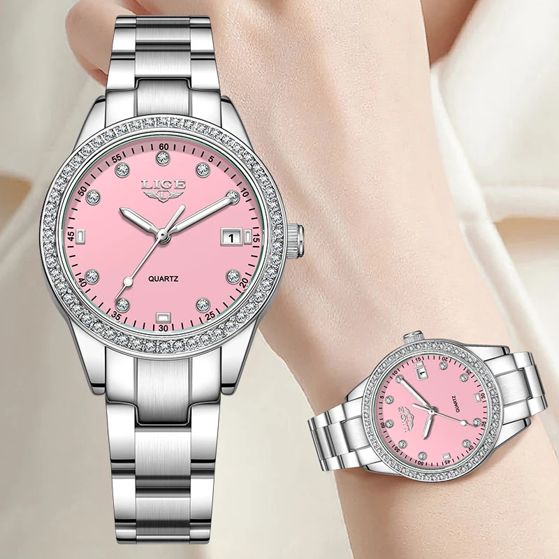

LIGE 2026 Women's wristwatch Luminous Stainless Steel Clock Waterproof Fashion Ladies quartz Relogio Feminino Watch for Women