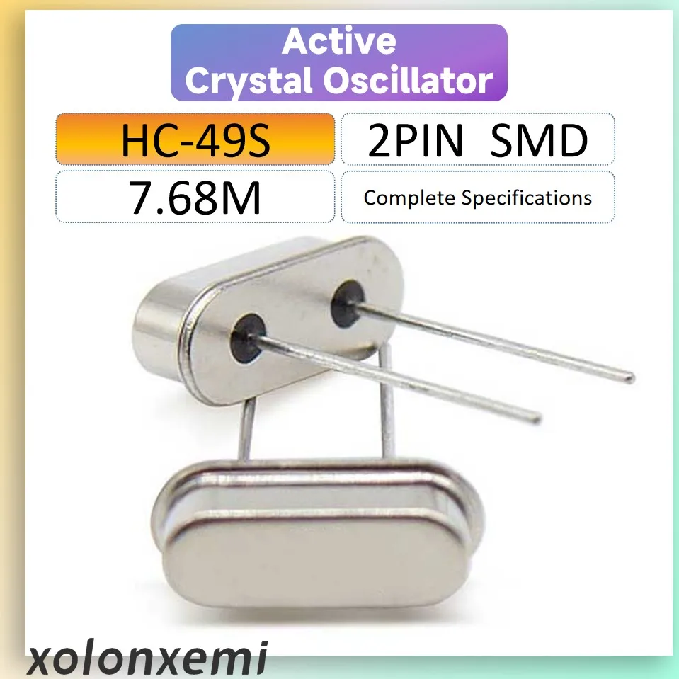 20pcs 7.68M HC-49S Quartz Crystal Resonator Passive Oscillator 7.68Mhz HC49S DIP 2Pin 49S