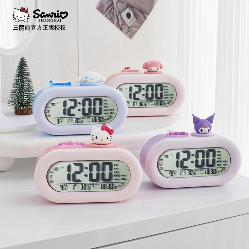 

Милый цифровой будильник Hello Kitty с таймером, отображением температуры и красивым дизайном, настольные часы для спальни, подарок