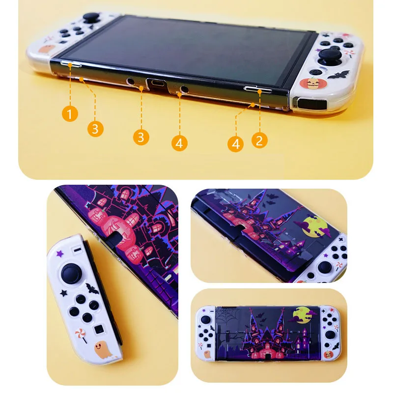 Halloween Case Card Box For Nintendo Switch Oled Game Console NS Joy Con Controller Shell Soft Silicone Protective Cover