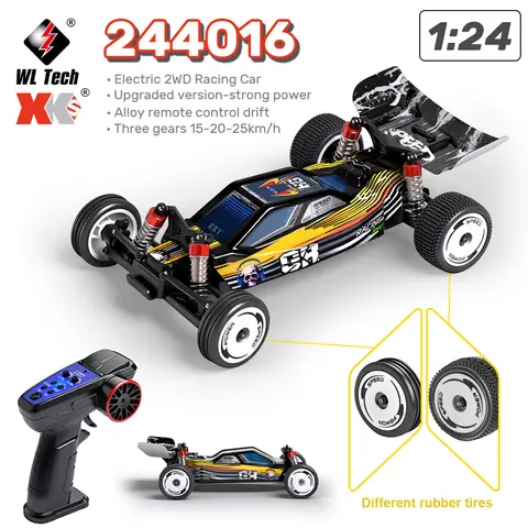Wltoys 244016 RC Car 1:24 2WD Remote Control Racing Vehicle 25km/H High-Speed Electric Drifting Race Cars Model Toys for Kids