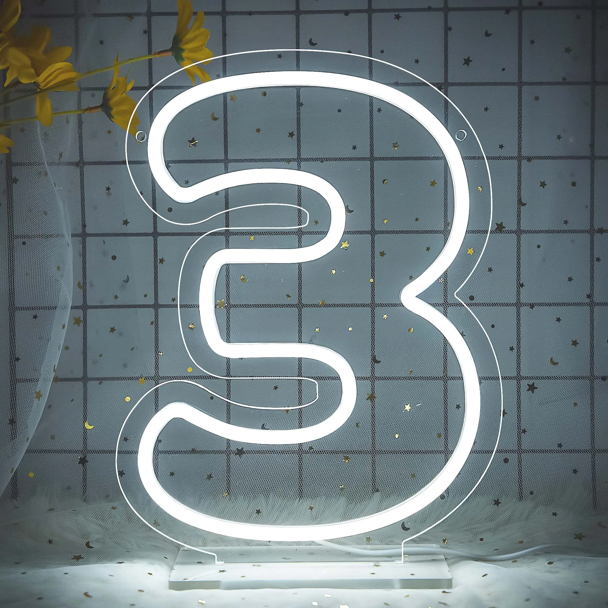 Number Neon Sign Wall Decor Led Lights Sign for Wedding Birthday Party Anniversary Home Number Light Decor Bar Decor