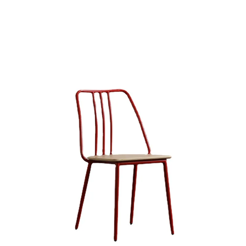 LTT Nordic wrought iron chair backrest milk tea coffee shop hollow chair creative metal dining chair