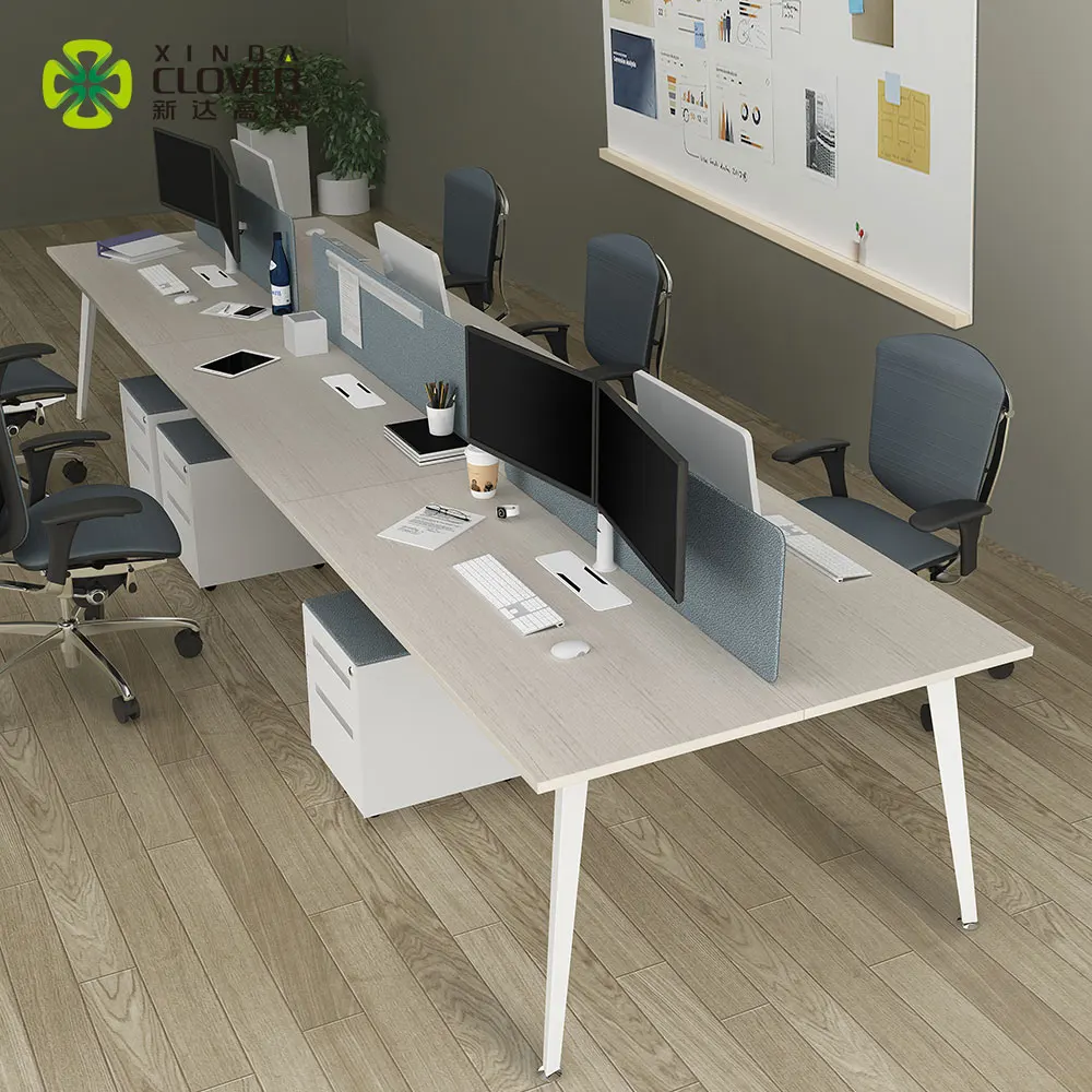 6 8 people modern design staff work station table desk office furniture manufacturer