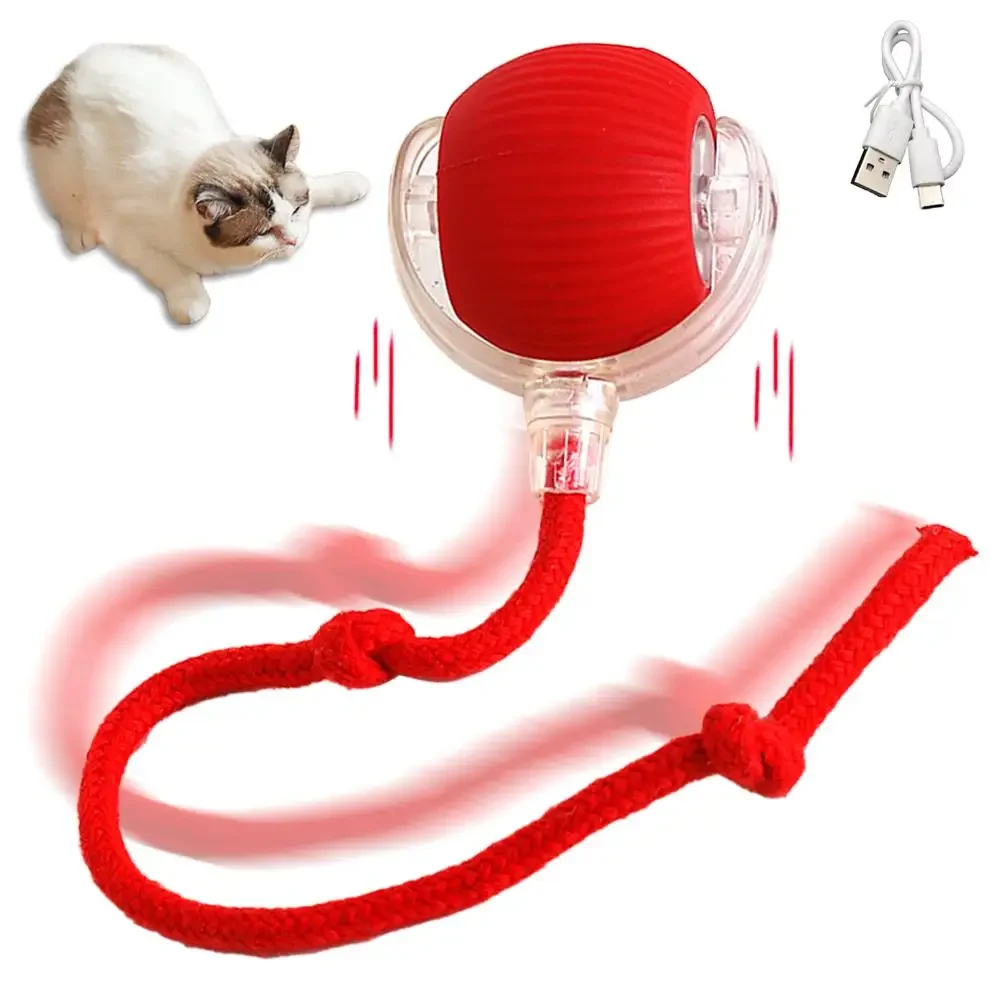 New Interactive Cat Toys Ball Auto Electric Rolling Ball Toys for Cats/Kitty Pets Smart Automatic Teaser USB Rechargeable