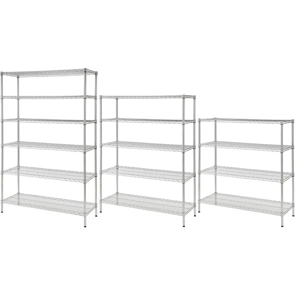 Wire Shelving Storage Unit | Heavy Duty Chrome Metal Rack Kit Select Shelf Size and Number of Shelves