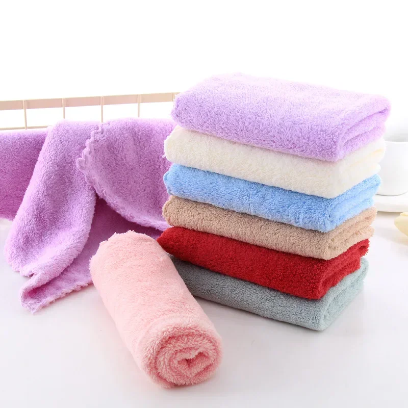 Handkerchief Coral Fleece Soft Absorbent Lace Kitchen Cleaning Cloth Children's Hand Towel Handkerchief Cleaning Products