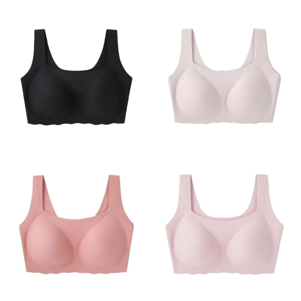 Reggiseno in gelatina senza cuciture tinta unita di base Intimo di supporto per donna Lingerie Gilet Reggiseno senza fili Sport Yoga