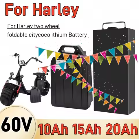 60V 18650 Battery For Harley Citycoco Motorcycle Lithium battery 20Ah 15Ah 2000W High power Waterproof Electric vehicle battery