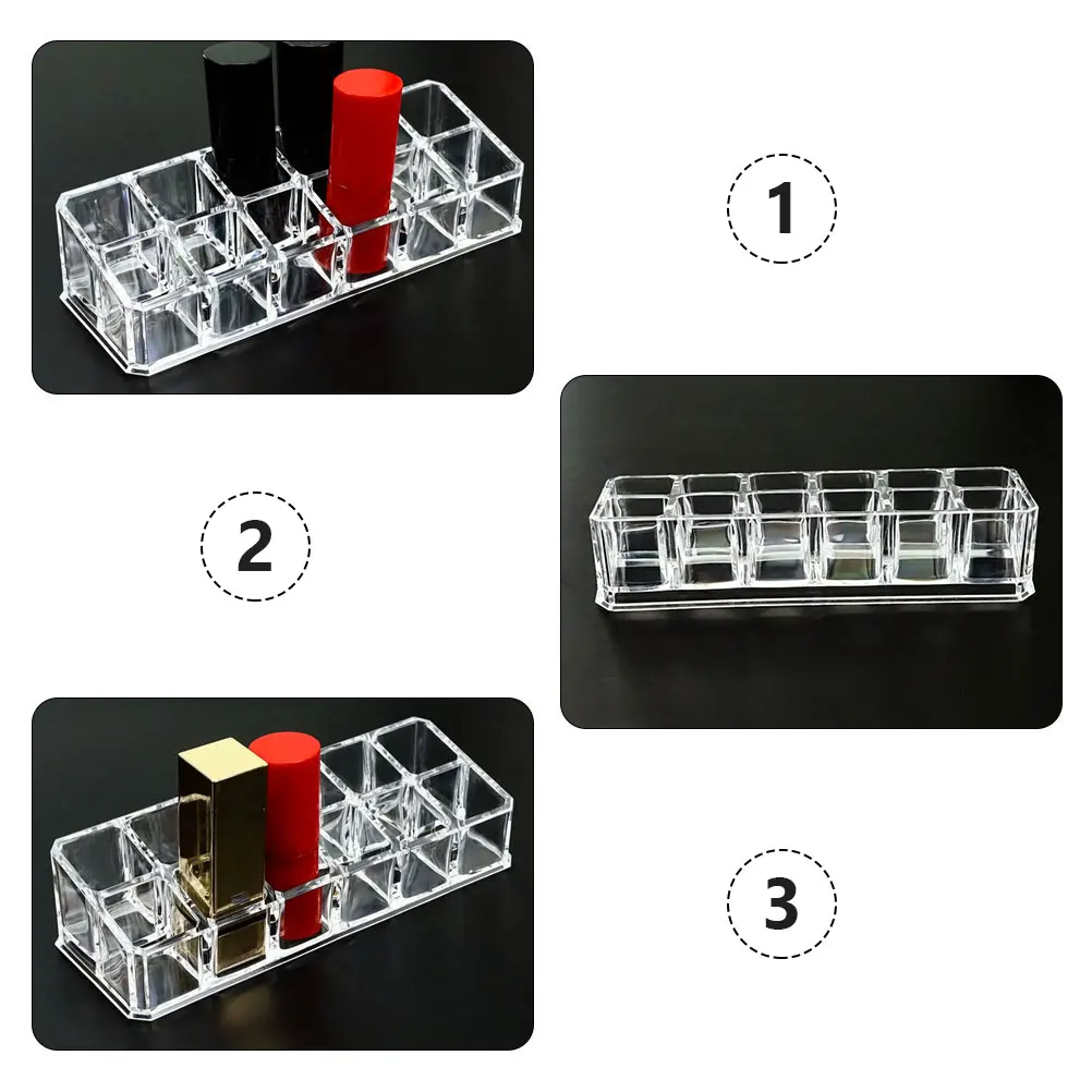 

3 Pcs Lipstick Storage Box High-quality Acrylic Transparent Display Rack Holder Plastic Container Gloss Organizer Case