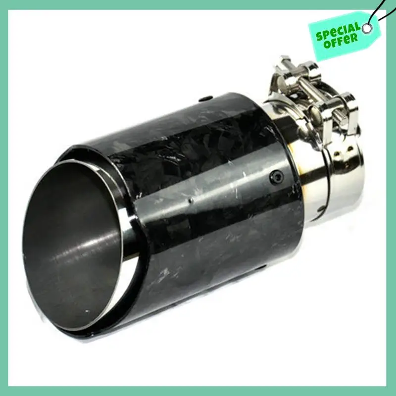 

A03G-Car Forging Pattern Exhaust Tip 63-101MM Universal Car Exhaust Pipe Modification Tail Throat Clip-On Tail Pipe